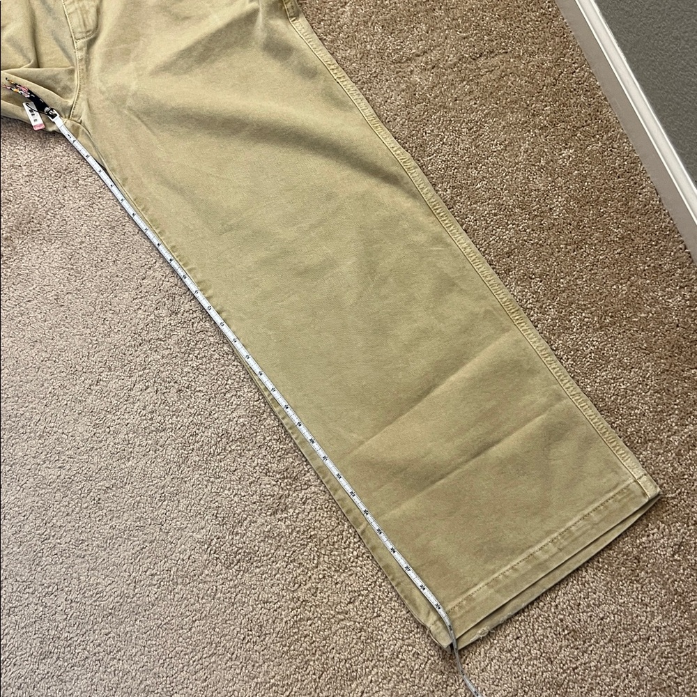 Zara Light Tan Wide Leg Denim Trousers Size 10 - Picture 9 of 14